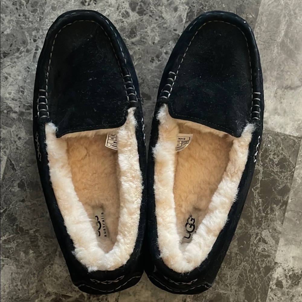 UGG Black and Cream Women's Loafers